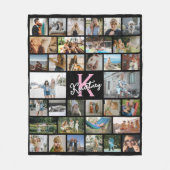 Trendy Monogram 34 x Photo Collage Fleece Deken (Voorkant)