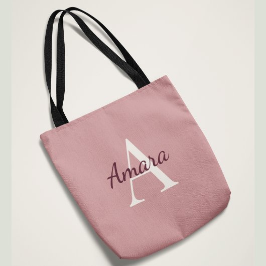 Trendy Monogram Amara | Theeroos & Bes Custom  Tote Bag