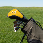 Trendy Monogram anananappel Geel en zwart Golfheadcover (Insitu)