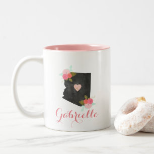 Trendy Monogram Arizona State Verplaatsbaar Hart S Tweekleurige Koffiemok