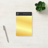Trendy Monogram Black en Gold Elegant Sjabloon Post-it® Notes (Kantoor)
