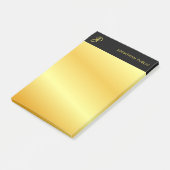 Trendy Monogram Black en Gold Elegant Sjabloon Post-it® Notes (Schuin)