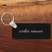 Trendy Monogram | Black Script Personalized Design Sleutelhanger (Achterkant)