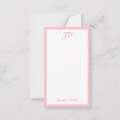 Trendy Monogram Blush Roze handgeschreven Sjabloon (Voorkant)