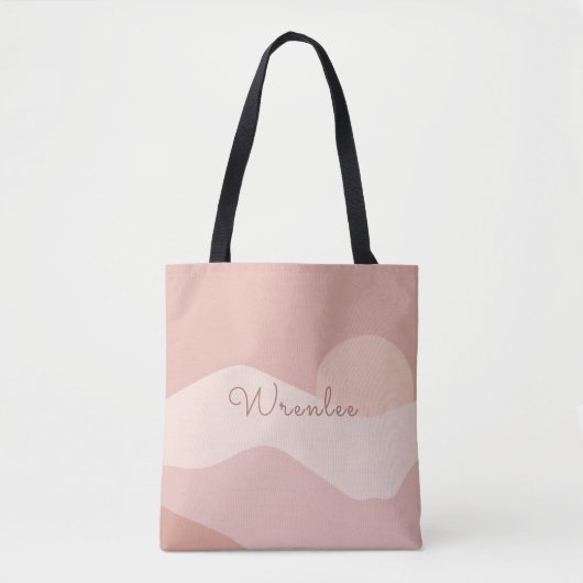 Trendy Monogram Boho Abstract berglandschap Tote Bag (Voorkant)