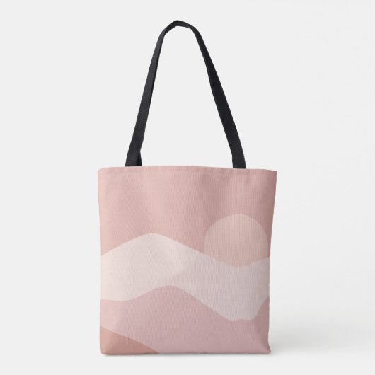 Trendy Monogram Boho Abstract berglandschap Tote Bag (Achterkant)
