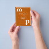 Trendy Monogram Burnt Oranje Budget Wedding Invite Flyer (Hand)