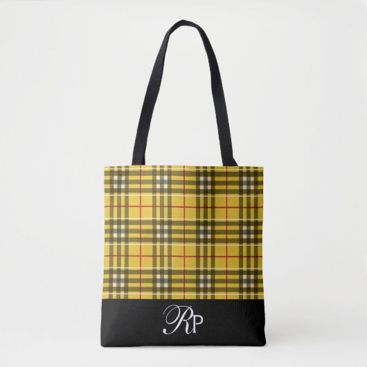 Trendy Monogram Clan MacLeod Plaid Tote Bag (Voorkant)
