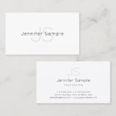 Trendy Monogram Design Minimalistic Plain Luxury Visitekaartje (Voorkant / Achterkant)