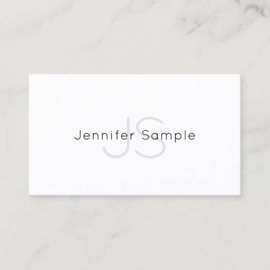 Trendy Monogram Design Minimalistic Plain Luxury Visitekaartje (Voorkant)