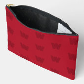 Trendy monogram, eenvoudig modern rood monogram etui (Open)