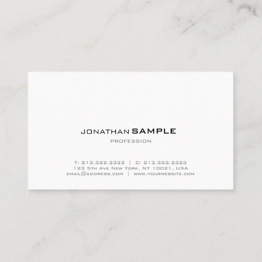 Trendy monogram Elegant Eenvoudig Gewoon Wit Visitekaartje (Achterkant)