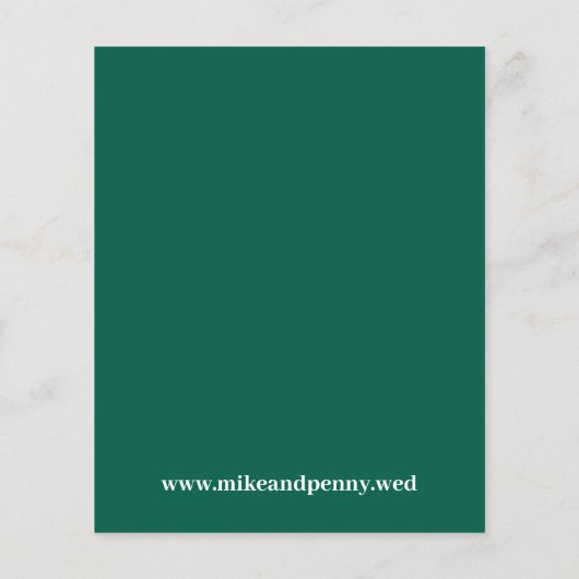 Trendy Monogram Emerald Green Budget Save the Date Flyer (Achterkant)
