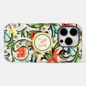 Trendy Monogram Floral  Damask Case-Mate iPhone Case (Achterkant (horizontaal))