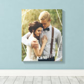 Trendy Monogram Foto Canvas Afdruk (Insitu (Houten vloer))