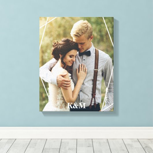 Trendy Monogram Foto Canvas Afdruk (Insitu (Houten vloer))