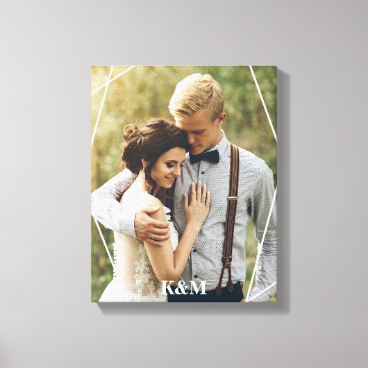 Trendy Monogram Foto Canvas Afdruk (Voorkant)