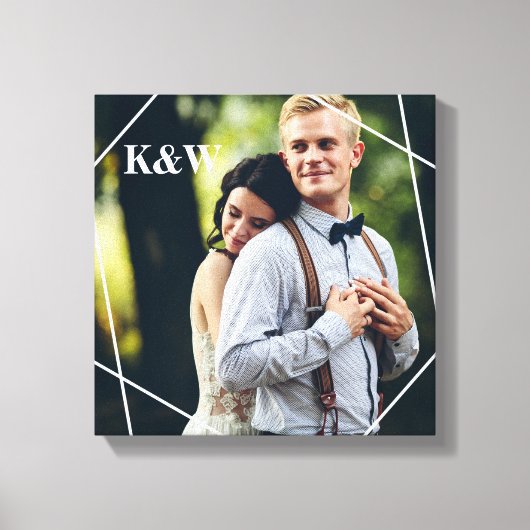 Trendy Monogram Foto Canvas Afdruk (Voorkant)