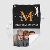 Trendy Monogram & Foto Vaderdag Cadeau Golf Handdo Golfhanddoek (Insitu)