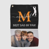 Trendy Monogram & Foto Vaderdag Cadeau Golf Handdo Golfhanddoek (Voorkant)
