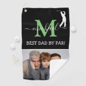 Trendy Monogram & Foto Vaderdag Cadeau Golfhanddoek (Insitu)