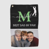 Trendy Monogram & Foto Vaderdag Cadeau Golfhanddoek (Voorkant)