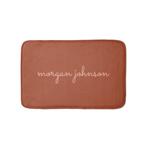 Trendy monogram Gebrand Sinaasappel + Blush Scri Badmat