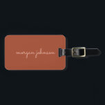 Trendy monogram | Gebrand Sinaasappel   Blush Scri Bagagelabel<br><div class="desc">Een stijlvol maatwerk monogram in casual handgeschreven lettertype in trendy gebrand sinaasappel en blush.</div>