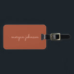 Trendy monogram | Gebrand Sinaasappel   Blush Scri Bagagelabel<br><div class="desc">Een stijlvol maatwerk monogram in casual handgeschreven lettertype in trendy gebrand sinaasappel en blush.</div>