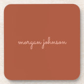 Trendy monogram | Gebrand Sinaasappel + Blush Scri Bier Onderzetter (Voorkant)