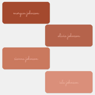 Trendy monogram   Gebrand Sinaasappel + Blush Scri Labels