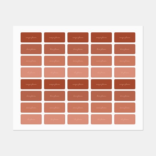 Trendy monogram | Gebrand Sinaasappel + Blush Scri Labels (Vel)