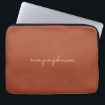 Trendy monogram | Gebrand Sinaasappel   Blush Scri Laptop Sleeve<br><div class="desc">Een stijlvol maatwerk monogram in casual handgeschreven lettertype in trendy gebrand sinaasappel en blush.</div>