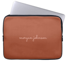 Trendy monogram | Gebrand Sinaasappel + Blush Scri Laptop Sleeve
