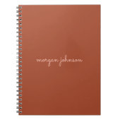 Trendy monogram | Gebrand Sinaasappel + Blush Scri Notitieboek (Voorkant)