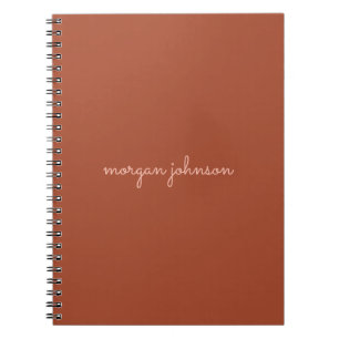 Trendy monogram   Gebrand Sinaasappel + Blush Scri Notitieboek