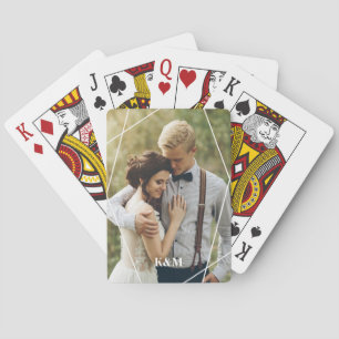 Trendy Monogram gepersonaliseerde foto Pokerkaarten