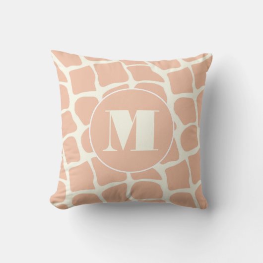 Trendy Monogram gestileerde Giraffe Pattern Pillow Kussen (Voorkant)