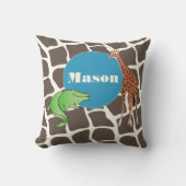 Trendy Monogram gestileerde Giraffe Pattern Pillow Kussen (Voorkant)
