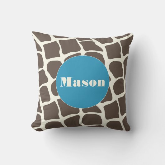 Trendy Monogram gestileerde Giraffe Pattern Pillow Kussen (Voorkant)