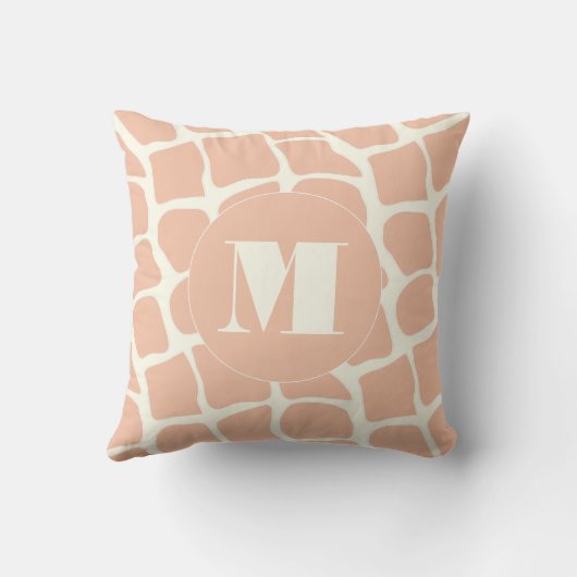 Trendy Monogram gestileerde Giraffe Pattern Pillow Kussen (Achterkant)
