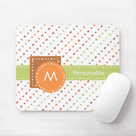 Trendy monogram gestreepte strepen met naam muismat (Met muis)