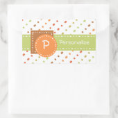 Trendy monogram gestreepte strepen met naam rechthoekige sticker (Tas)