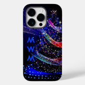 Trendy Monogram Glitter Kerstboom Marine Case-Mate iPhone Case (Achterkant)