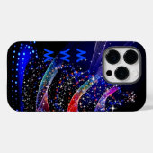 Trendy Monogram Glitter Kerstboom Marine Case-Mate iPhone Case (Achterkant (horizontaal))