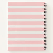 Trendy Monogram Gold Glitter Blush Pink Stripes Notitieboek (Achterkant)