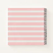 Trendy Monogram Gold Glitter Blush Pink Stripes Notitieboek (Achterkant)