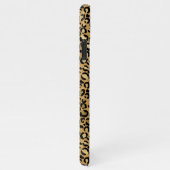 Trendy Monogram Gold Leopard Pattern Naam iPhone Hoesje (Rechterkant)