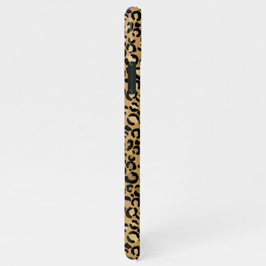 Trendy Monogram Gold Leopard Pattern Naam iPhone Hoesje (Rechterkant)