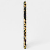Trendy Monogram Gold Leopard Pattern Naam iPhone Hoesje (Linkerkant)